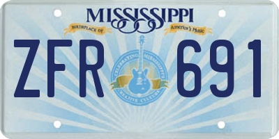 MS license plate ZFR691