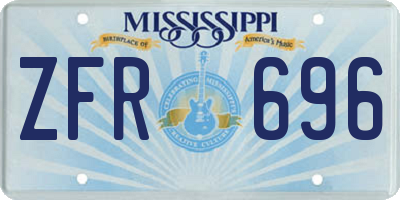 MS license plate ZFR696