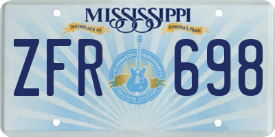 MS license plate ZFR698