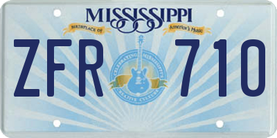 MS license plate ZFR710