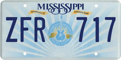 MS license plate ZFR717