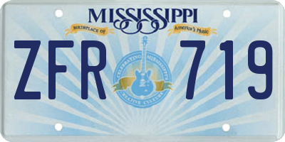 MS license plate ZFR719