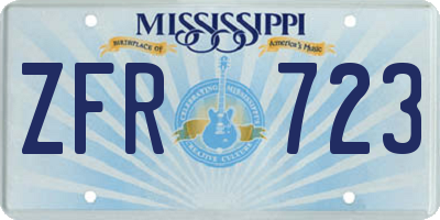 MS license plate ZFR723