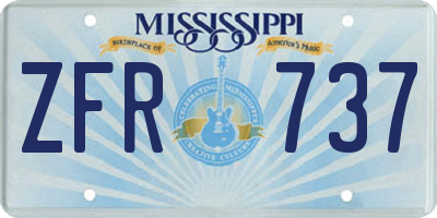 MS license plate ZFR737