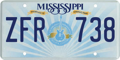 MS license plate ZFR738