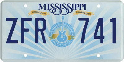 MS license plate ZFR741