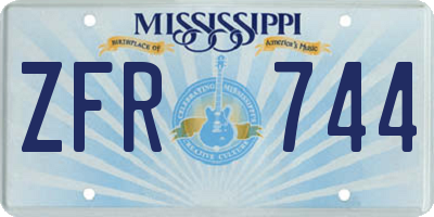 MS license plate ZFR744