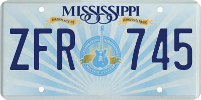 MS license plate ZFR745