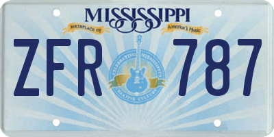 MS license plate ZFR787