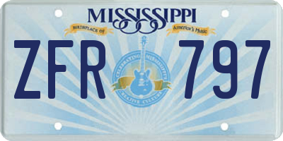 MS license plate ZFR797