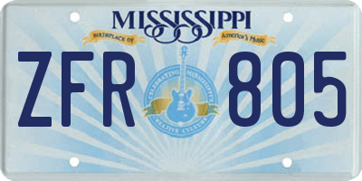MS license plate ZFR805