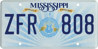 MS license plate ZFR808