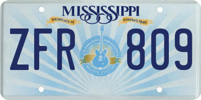 MS license plate ZFR809