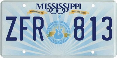 MS license plate ZFR813