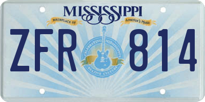 MS license plate ZFR814