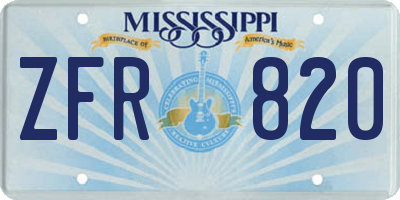 MS license plate ZFR820