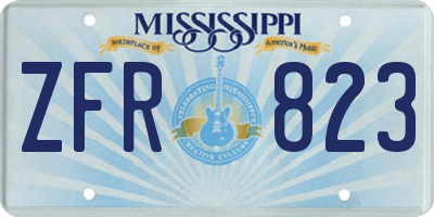MS license plate ZFR823
