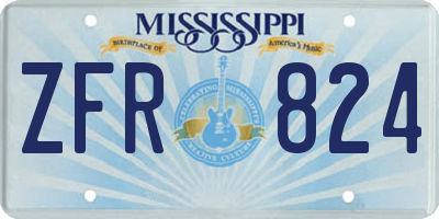 MS license plate ZFR824