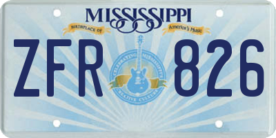 MS license plate ZFR826