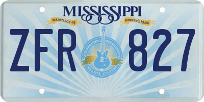 MS license plate ZFR827
