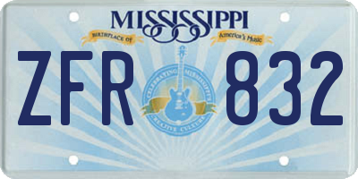 MS license plate ZFR832