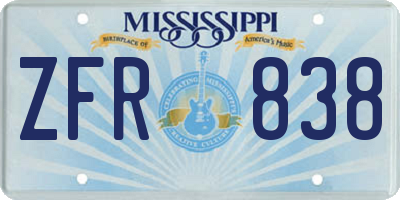 MS license plate ZFR838