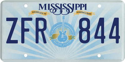 MS license plate ZFR844