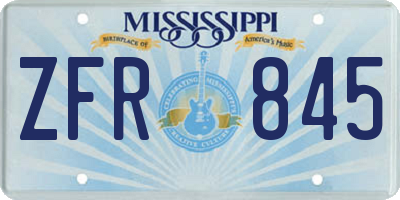 MS license plate ZFR845