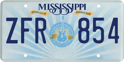 MS license plate ZFR854