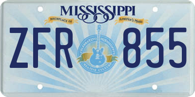 MS license plate ZFR855