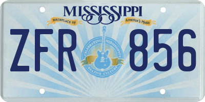 MS license plate ZFR856