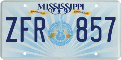 MS license plate ZFR857