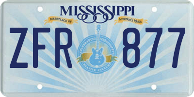 MS license plate ZFR877