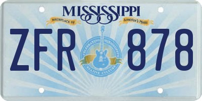 MS license plate ZFR878