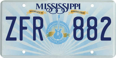 MS license plate ZFR882