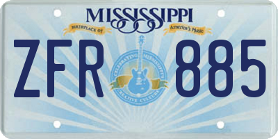 MS license plate ZFR885