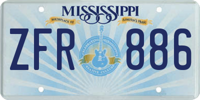 MS license plate ZFR886