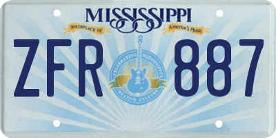 MS license plate ZFR887