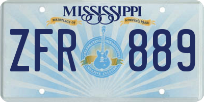 MS license plate ZFR889