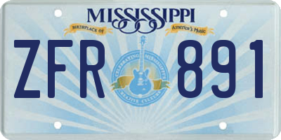 MS license plate ZFR891