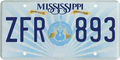 MS license plate ZFR893
