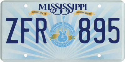 MS license plate ZFR895