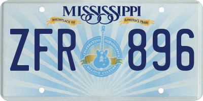 MS license plate ZFR896