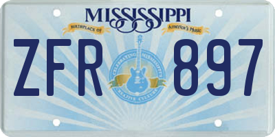 MS license plate ZFR897