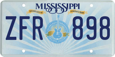 MS license plate ZFR898