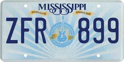 MS license plate ZFR899