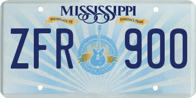 MS license plate ZFR900
