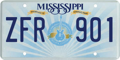 MS license plate ZFR901