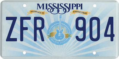 MS license plate ZFR904