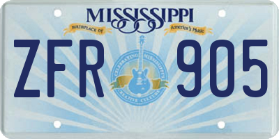 MS license plate ZFR905